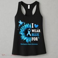 I Wear Blue For Huntington's Disease Awareness Sunflower Women's Tank Top thumb 3