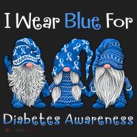 I Wear Blue For Diabetes Awareness Gnomes Blue Beanie thumb 2