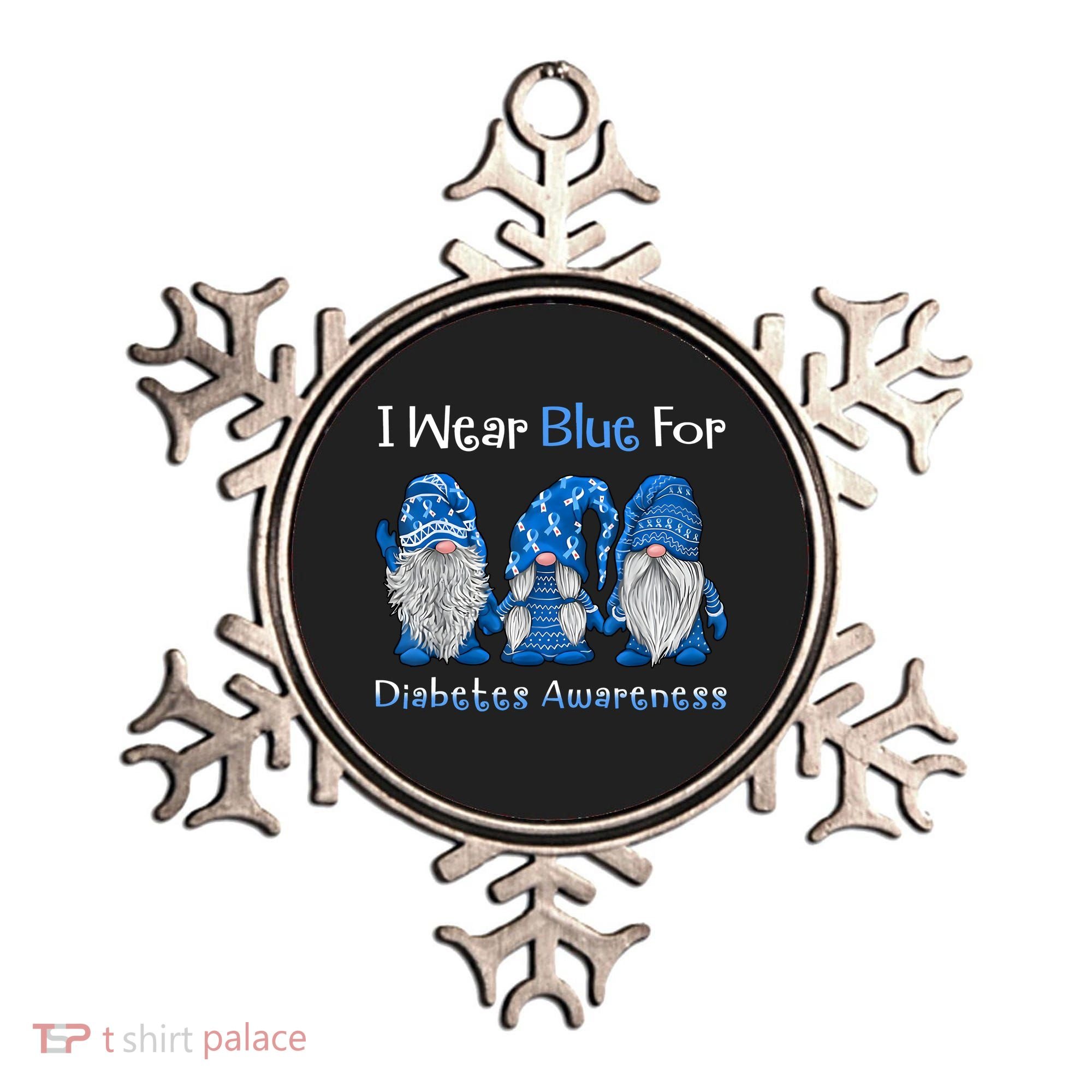 I Wear Blue For Diabetes Awareness Gnomes Blue Ornament