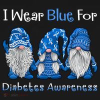 I Wear Blue For Diabetes Awareness Gnomes Blue Kids Sweatshirt thumb 2