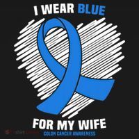 I Wear Blue For My Wife Colon Cancer Awareness Cool Gift Women's Hoodie thumb 2
