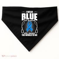 I Wear Blue Diabetes Warrior Diabetic Diabetes Awareness Gift USA-Made Doggie Bandana thumb 0