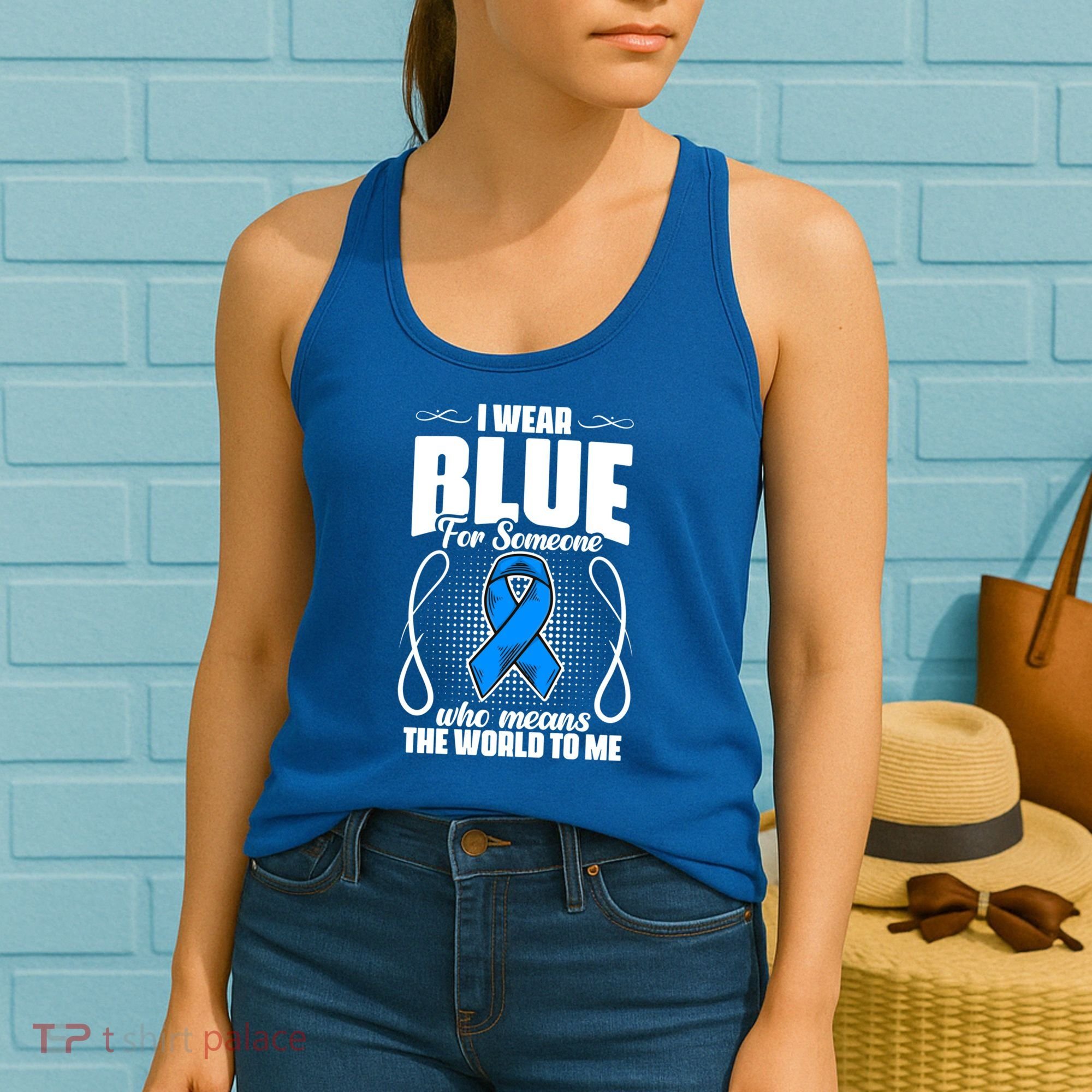 I Wear Blue Diabetes Warrior Diabetic Diabetes Awareness Gift Women's Tank Top