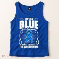 I Wear Blue Diabetes Warrior Diabetic Diabetes Awareness Gift Tank Top thumb 2