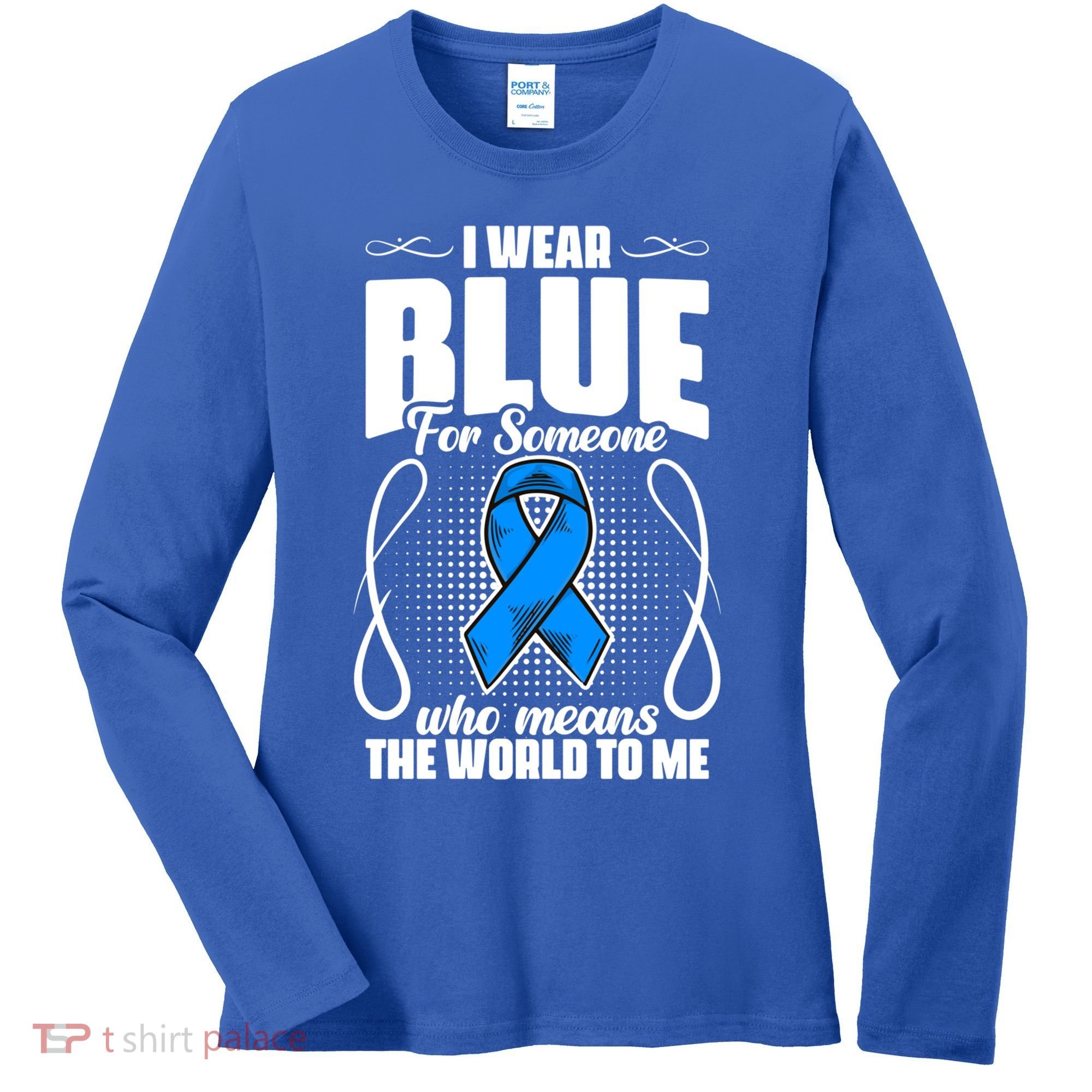 I Wear Blue Diabetes Warrior Diabetic Diabetes Awareness Gift Women's Long Sleeve Shirt