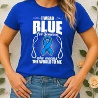 I Wear Blue Diabetes Warrior Diabetic Diabetes Awareness Gift Women's T-Shirt thumb 2