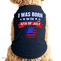 I Was Born On The 4th Of July Gift Doggie Tank thumb 0