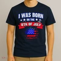I Was Born On The 4th Of July Gift T-Shirt thumb 3