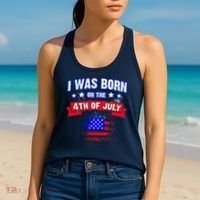 I Was Born On The 4th Of July Gift Women's Tank Top thumb 2