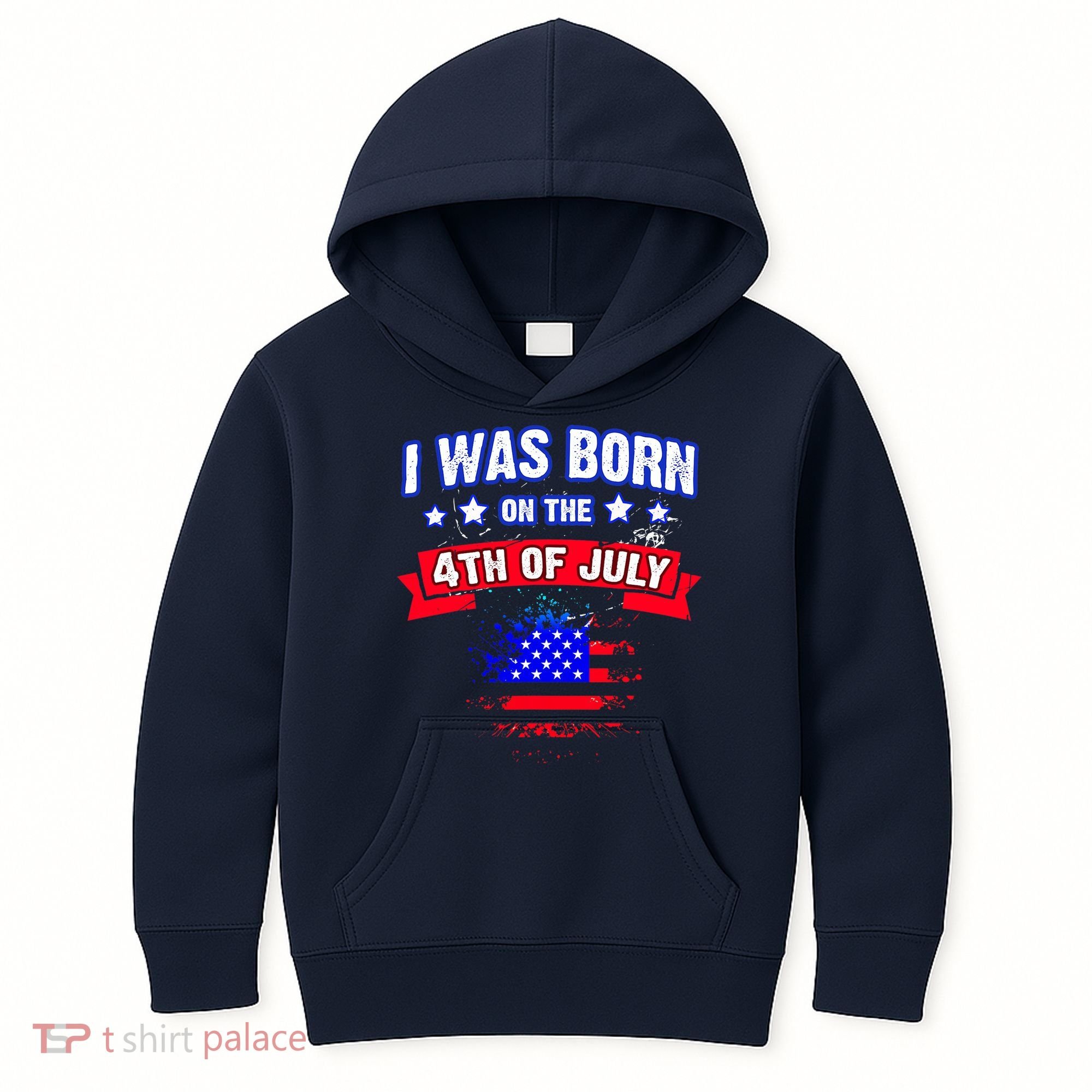 I Was Born On The 4th Of July Gift Kids Hoodie