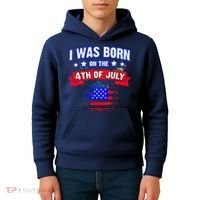 I Was Born On The 4th Of July Gift Kids Hoodie thumb 4