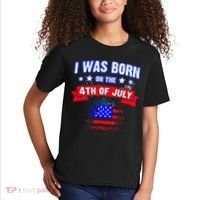 I Was Born On The 4th Of July Gift Kids T-Shirt thumb 2