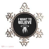 I Want Believe Ufo Alien Spaceship Extraterrestrial Ornament thumb 0
