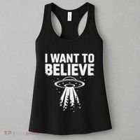 I Want Believe Ufo Alien Spaceship Extraterrestrial Women's Tank Top thumb 3