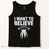 I Want Believe Ufo Alien Spaceship Extraterrestrial Tank Top thumb 2