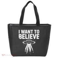 I Want Believe Ufo Alien Spaceship Extraterrestrial Tote Bag thumb 0