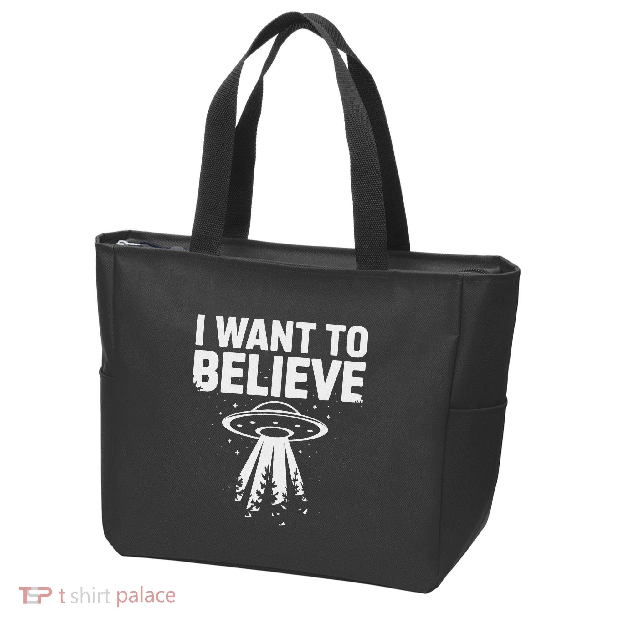 I Want Believe Ufo Alien Spaceship Extraterrestrial Tote Bag