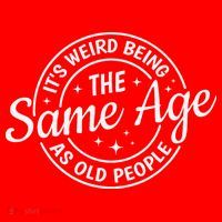 Its Weird Being The Same Age As Old People Retro Sarcastic Santa Hat thumb 1