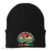 It's Weird Being The Same Age As Old People Sarcastic Retro Beanie thumb 0