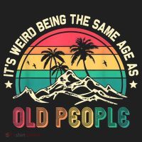 It's Weird Being The Same Age As Old People Sarcastic Retro Beanie thumb 2