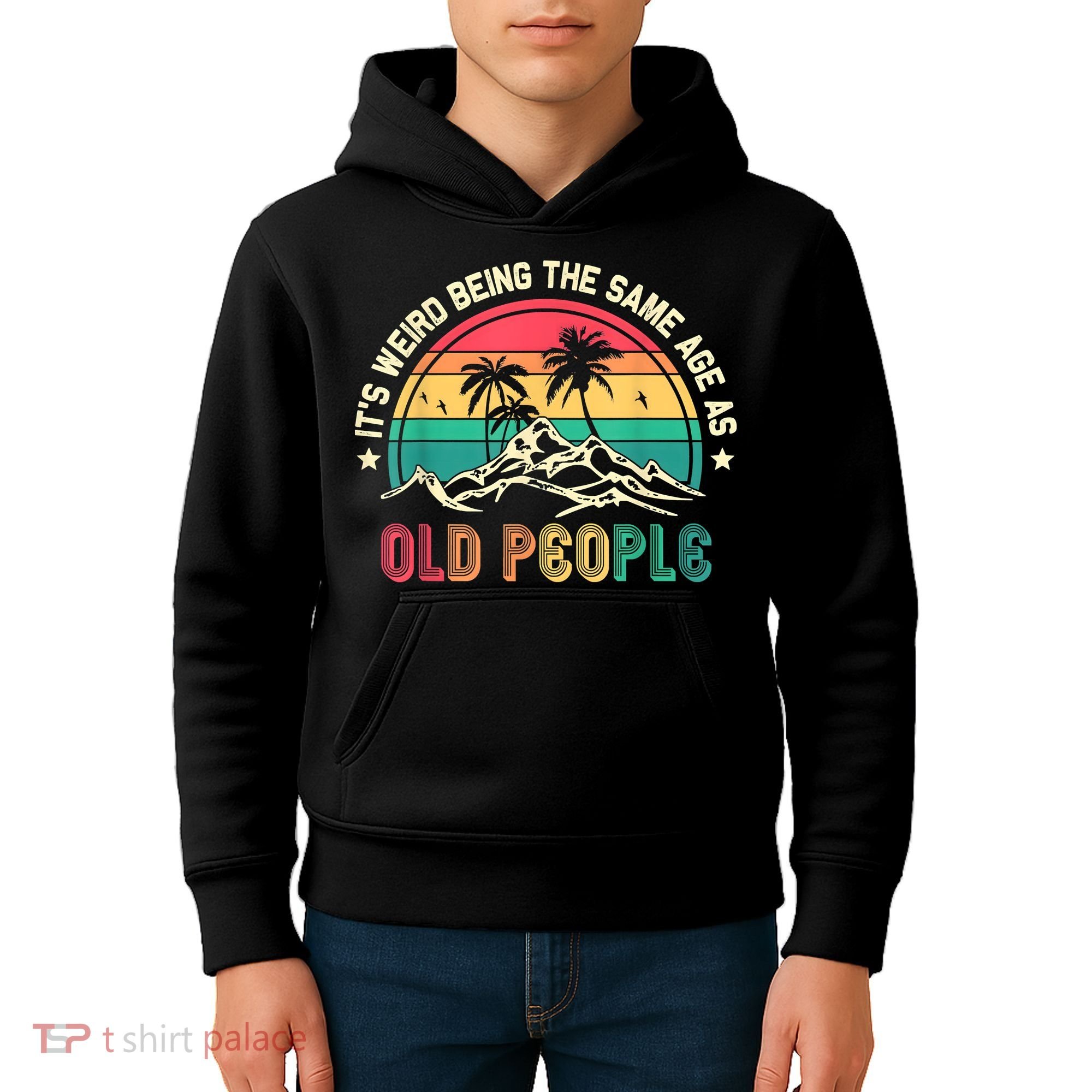 It's Weird Being The Same Age As Old People Sarcastic Retro Kids Hoodie
