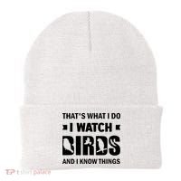 I Watch Birds And I Know Things Pet Bird Beanie thumb 0