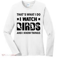 I Watch Birds And I Know Things Pet Bird Women's Long Sleeve Shirt thumb 0
