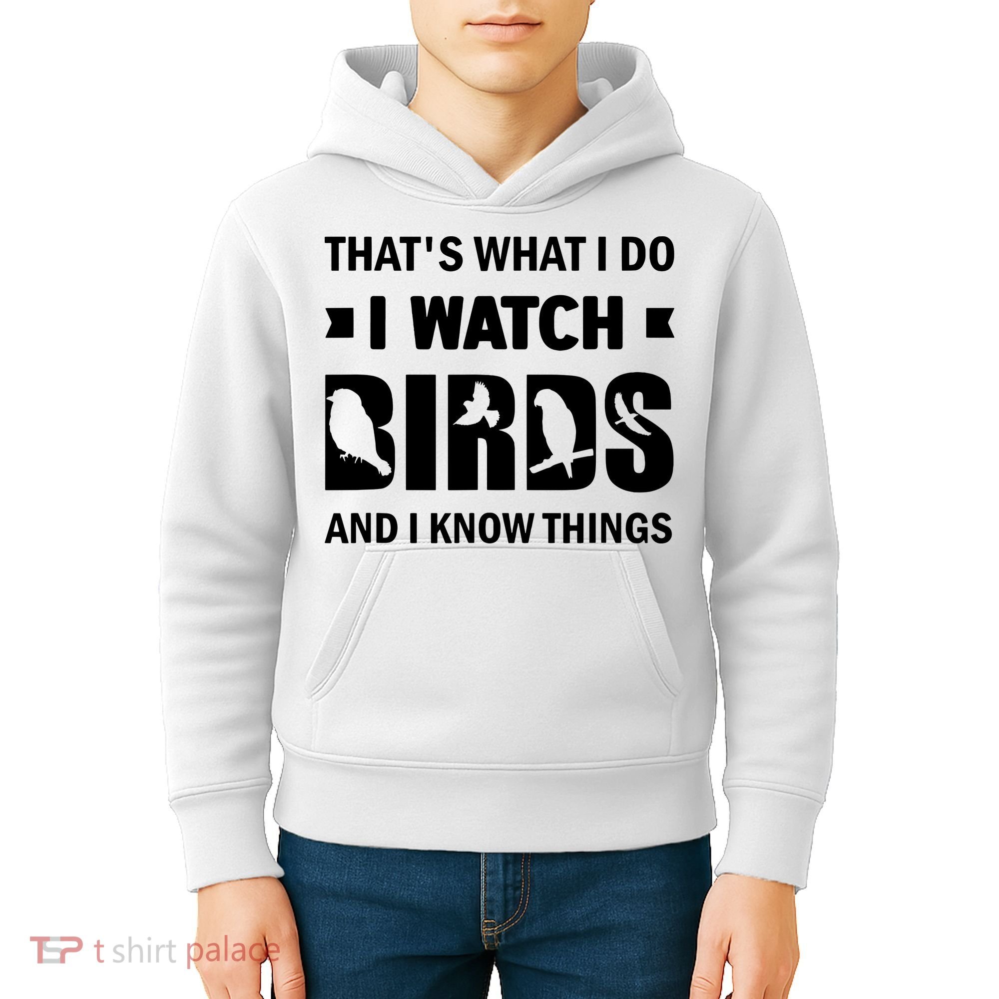 I Watch Birds And I Know Things Pet Bird Kids Hoodie