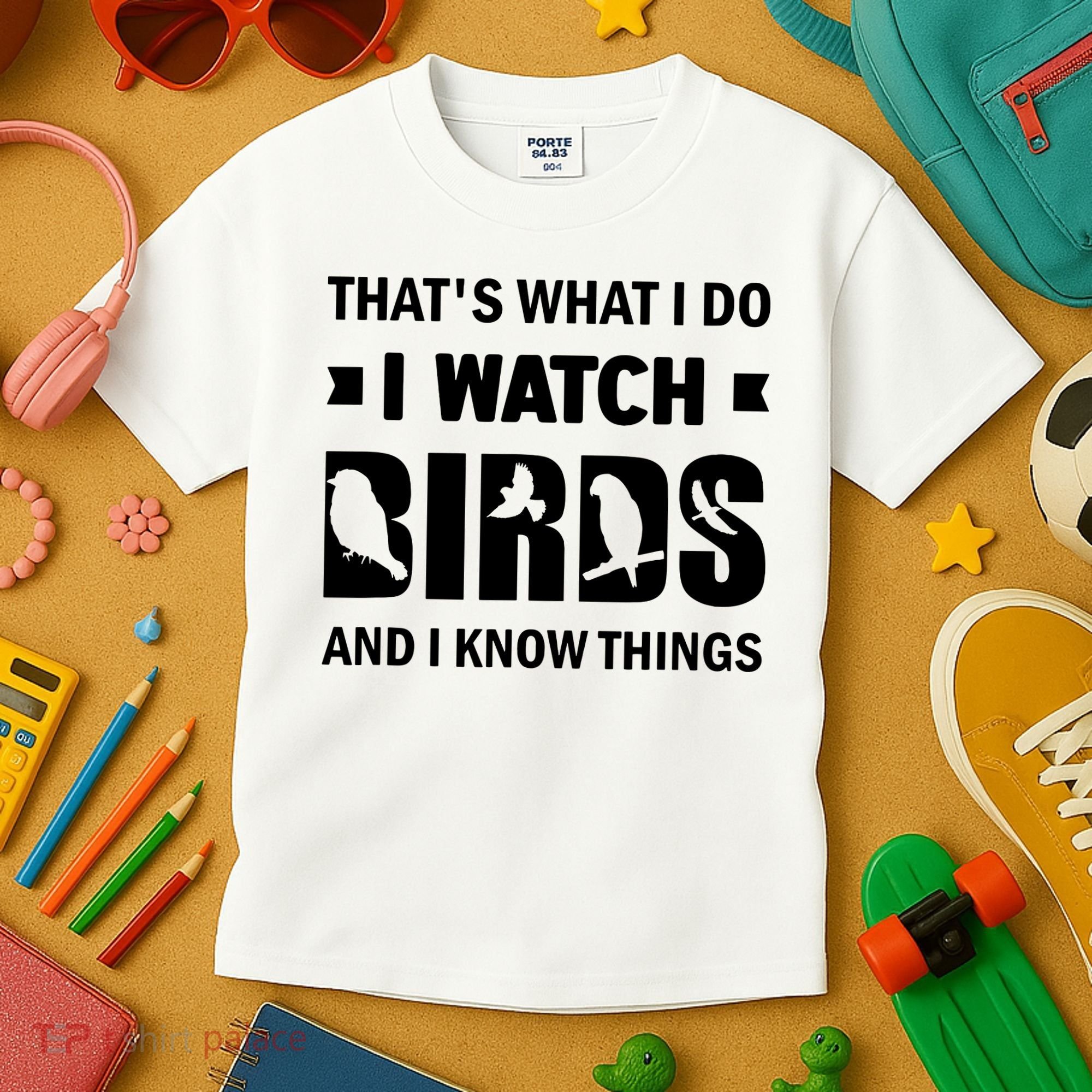 I Watch Birds And I Know Things Pet Bird Kids T-Shirt