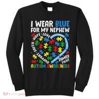 I Wear Blue For My Nephew Autism Awareness Support And Love Sweatshirt thumb 0