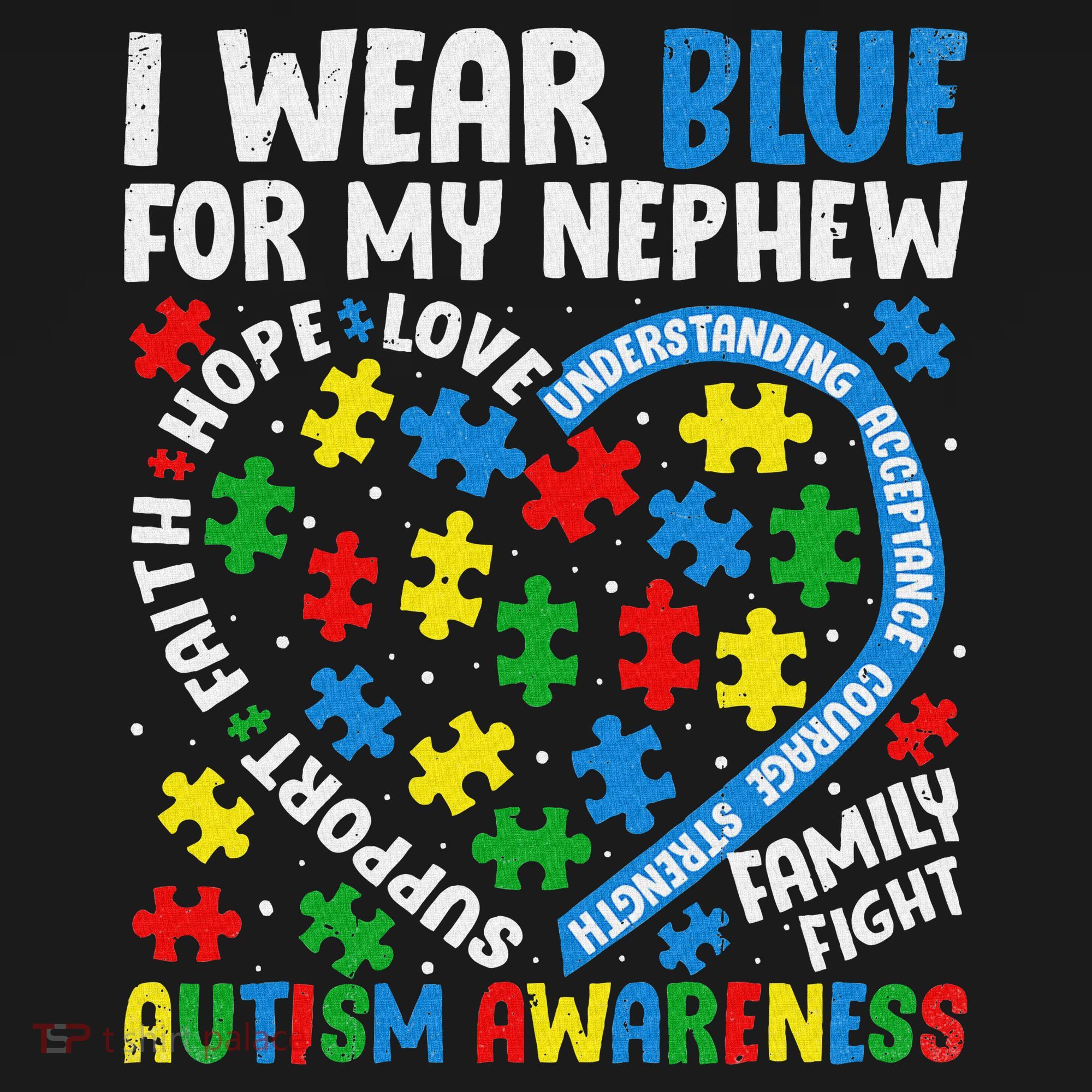 I Wear Blue For My Nephew Autism Awareness Support And Love Women's Tank Top