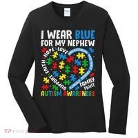 I Wear Blue For My Nephew Autism Awareness Support And Love Women's Long Sleeve Shirt thumb 0