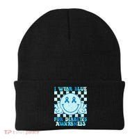 I Wear Blue For Diabetes Awareness month Smile Face Diabetic Beanie thumb 0