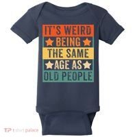It's Weird Being The Same Age As Old People Retro Sarcastic Baby Bodysuit thumb 0