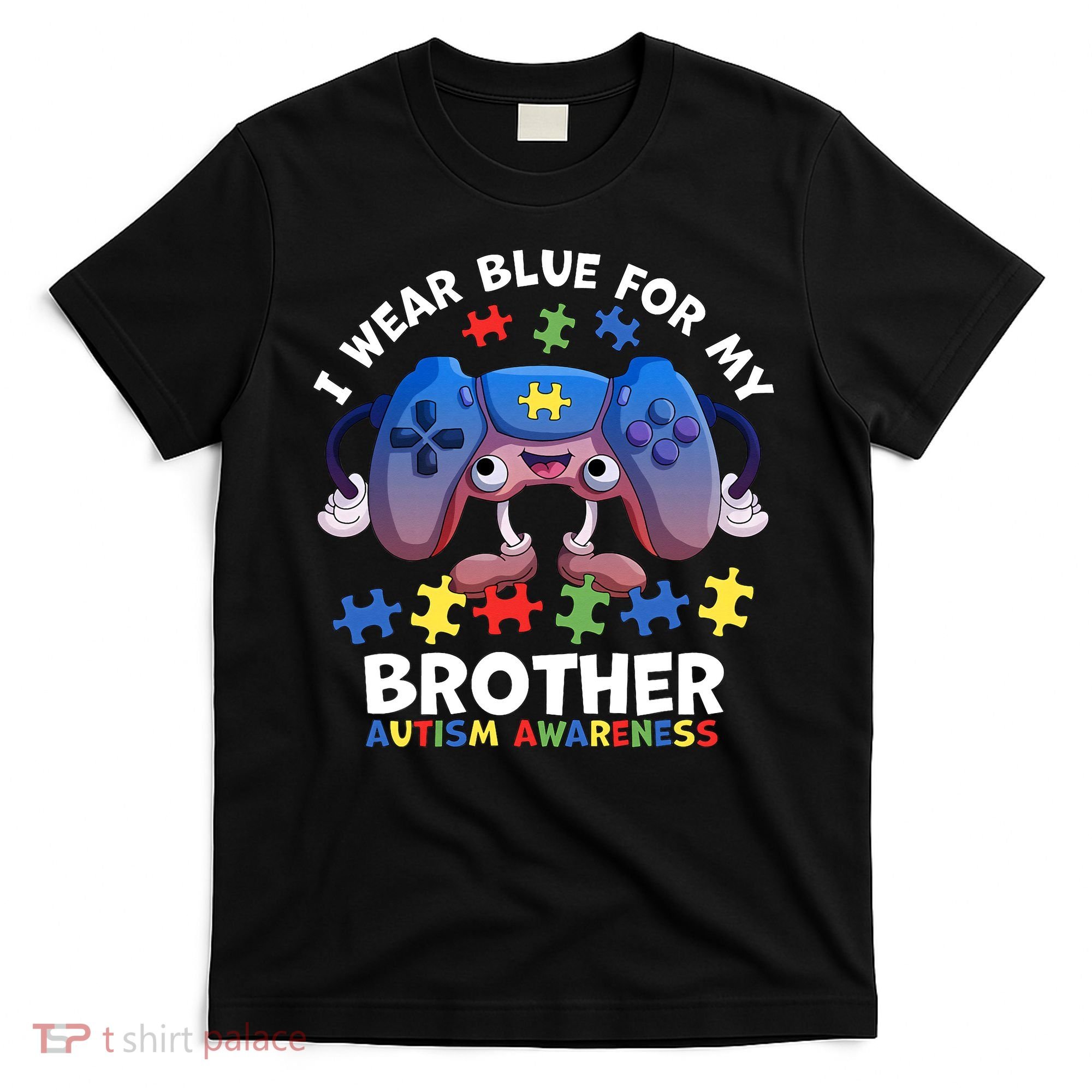 I Wear Blue For My Brother Autism Awareness Video Game T-Shirt