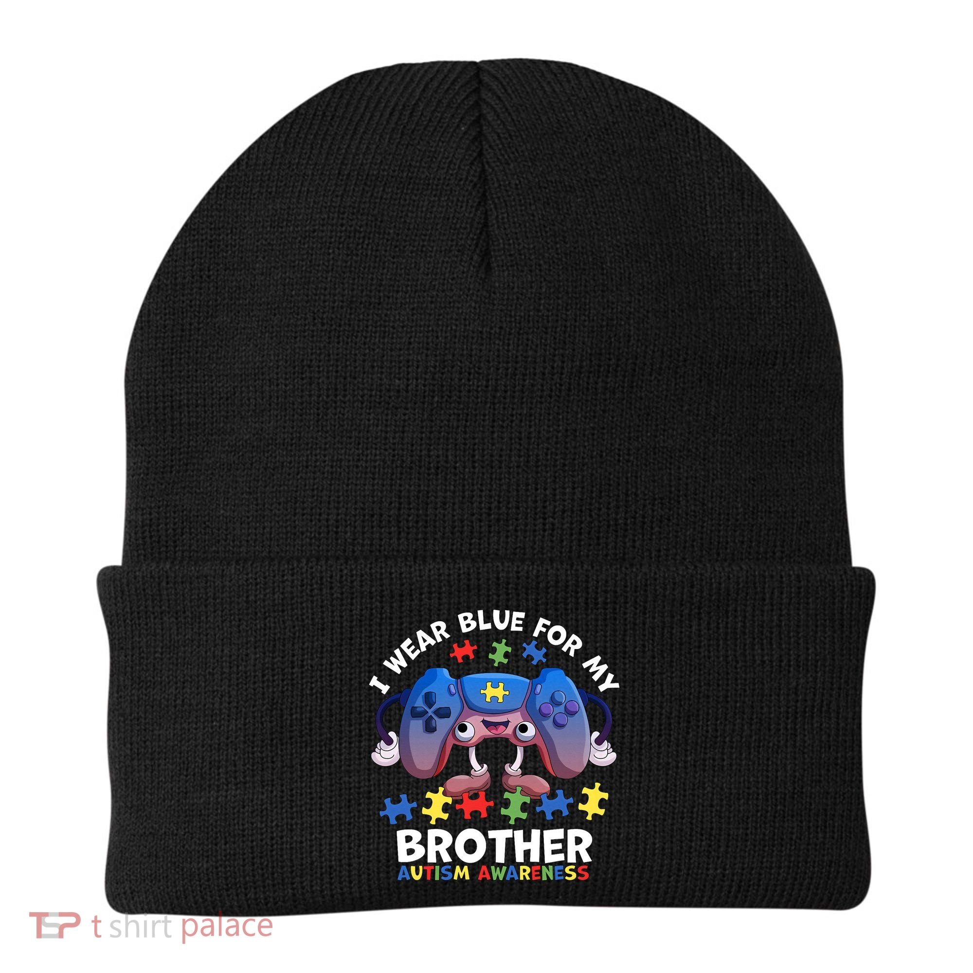 I Wear Blue For My Brother Autism Awareness Video Game Beanie