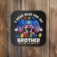 I Wear Blue For My Brother Autism Awareness Video Game Coaster thumb 0