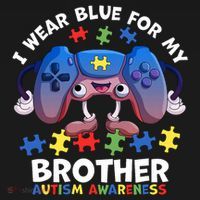 I Wear Blue For My Brother Autism Awareness Video Game Women's Tank Top thumb 5