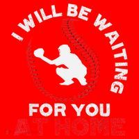 I Will Be Waiting For You At Home Baseball Softball Catcher Santa Hat thumb 1