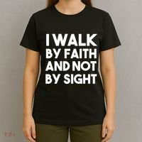 I Walk By Faith And Not By Sight Christian Jesus T-Shirt thumb 4
