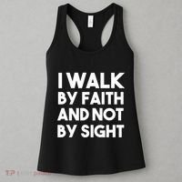 I Walk By Faith And Not By Sight Christian Jesus Women's Tank Top thumb 3