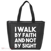 I Walk By Faith And Not By Sight Christian Jesus Tote Bag thumb 0