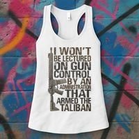 I Won't Be Lectured On Gun Control By An Administration Gun Control Guns Rights Women's Tank Top thumb 3
