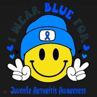 I Wear Blue For Juvenile Arthritis Awareness Funny Gift Doggie Tank thumb 4