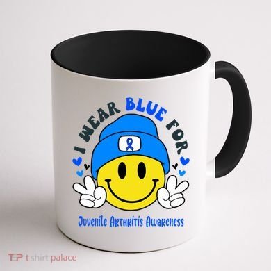 I Wear Blue For Juvenile Arthritis Awareness Funny Gift Coffee Mug back