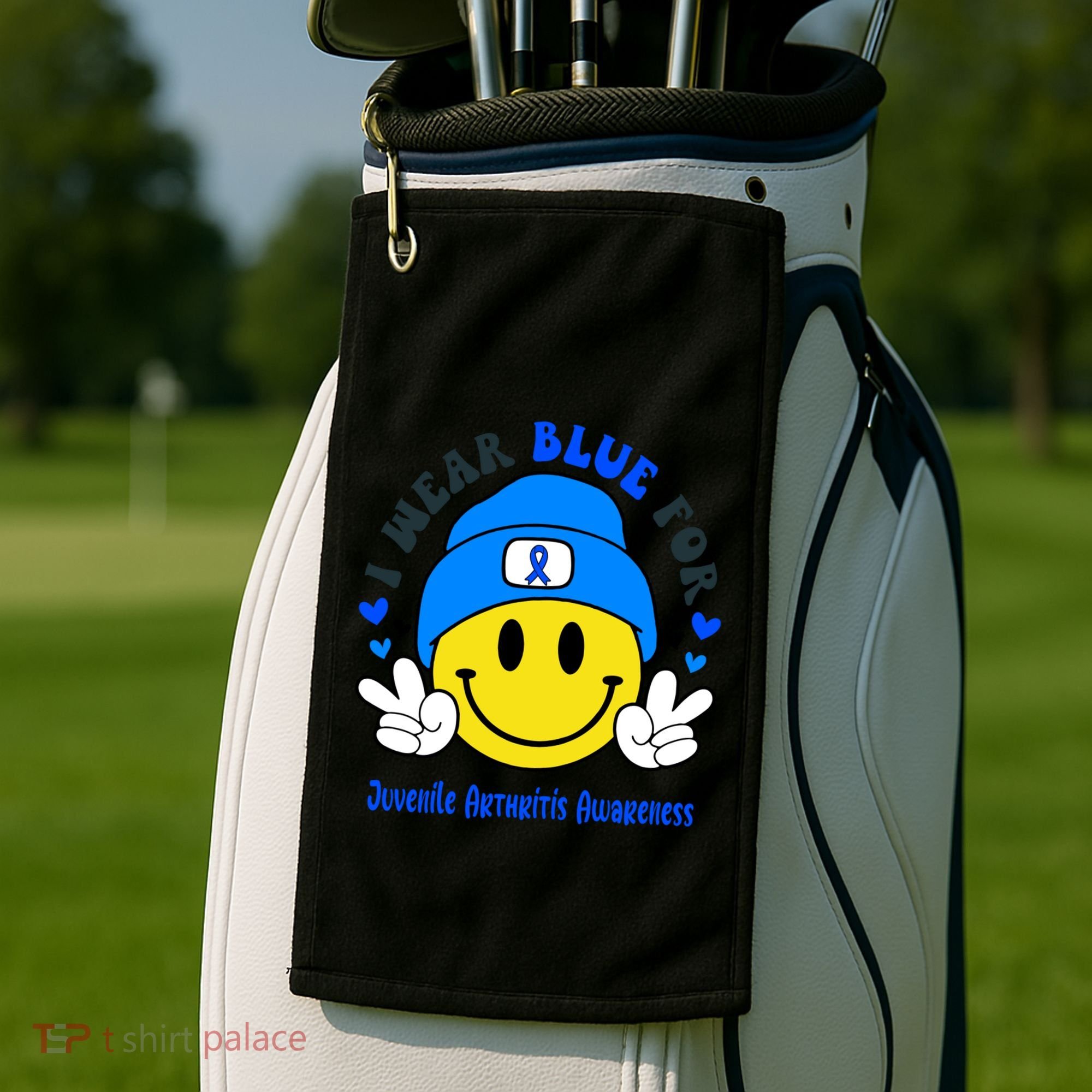 I Wear Blue For Juvenile Arthritis Awareness Funny Gift Golf Towel