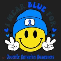 I Wear Blue For Juvenile Arthritis Awareness Funny Gift Golf Towel thumb 3