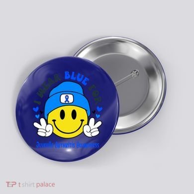 I Wear Blue For Juvenile Arthritis Awareness Funny Gift Button