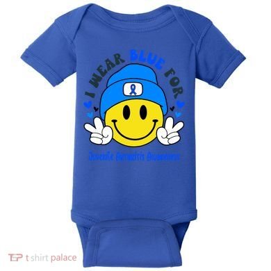 I Wear Blue For Juvenile Arthritis Awareness Funny Gift Baby Bodysuit