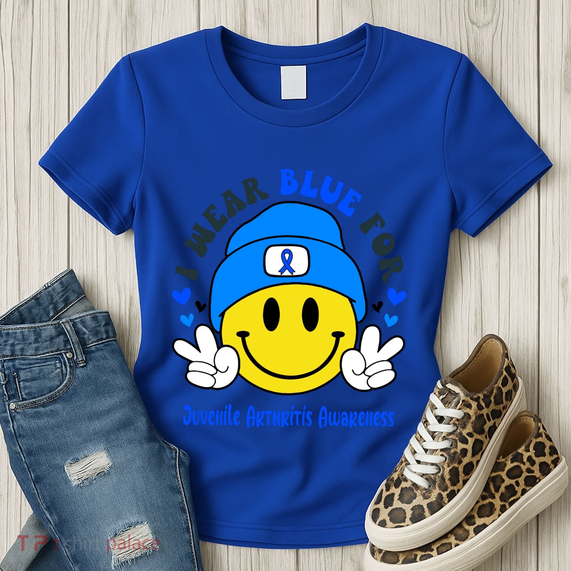 I Wear Blue For Juvenile Arthritis Awareness Funny Gift Women's T-Shirt